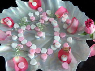 Картинка праздничные день+святого+валентина +сердечки +любовь роза лепестки сердечки