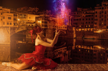 Картинка разное компьютерный+дизайн балерина девушка понте веккьо флоренция