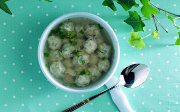 Картинка еда первые+блюда зелень фрикадельки