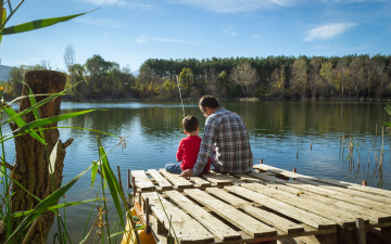 Картинка разное рыбалка +рыбаки +улов +снасти сын папа