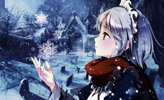 Обои картинки фото аниме, touhou, фон, взгляд, девушка