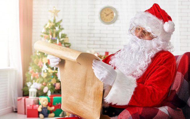 Обои картинки фото праздничные, дед мороз,  санта клаус, борода, колпак