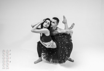 обоя календари, люди, балет, 2018, девушка, взгляд, парень