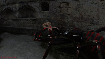 Картинка 3д+графика фантазия+ fantasy паук фон взгляд девушка