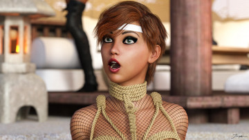 Картинка 3д+графика люди+ people фон девушка взгляд