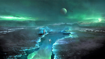 Картинка фэнтези иные+миры +иные+времена исследование люди разлом планета