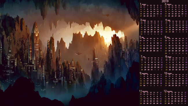 Обои картинки фото календари, фэнтези, город, здание, небоскреб