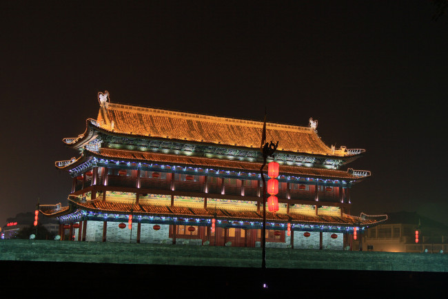 Обои картинки фото города, - буддийские и другие храмы, достопримечательности, башня, барабанная, китай, сиань