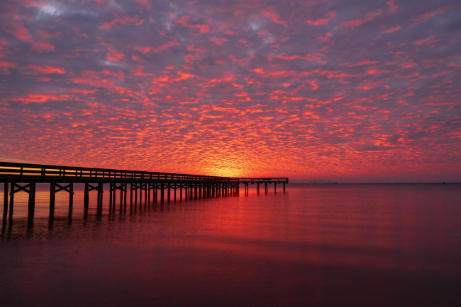Обои картинки фото природа, восходы, закаты, пирс, горизонт, причал, вечер