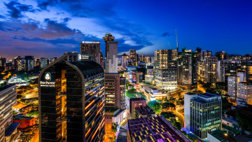 Картинка города сингапур+ сингапур здания огни ночь