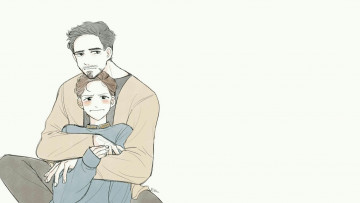 Картинка рисованное кино старкер объятия питер пакер тони старк spider man homecoming том холланд арт starker человек паук возвращение домой роберт дауни мл