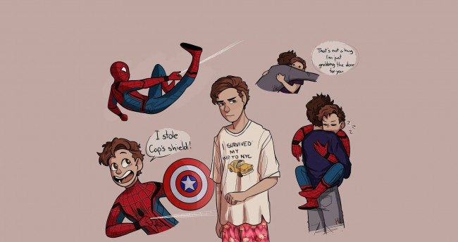 Обои картинки фото рисованное, кино, spider, man, homecoming