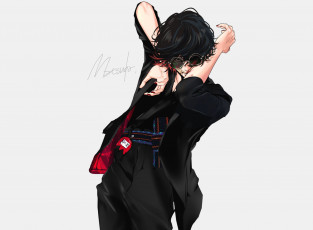 Картинка рисованное люди парень очки пиджак