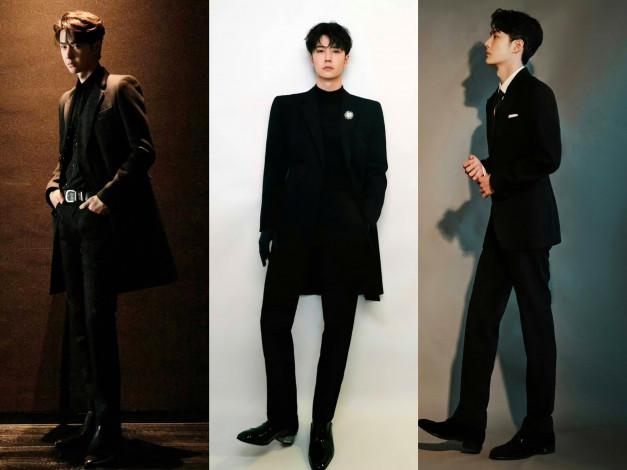 Обои картинки фото мужчины, wang yi bo, актер, костюм, коллаж