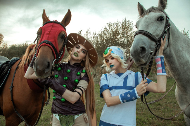 Обои картинки фото девушки, tenletters, образы, наряды, косплей, лошади