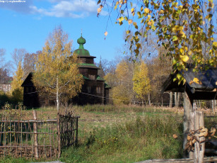 Картинка кострома музей деревянного зодчества осень города православные церкви монастыри