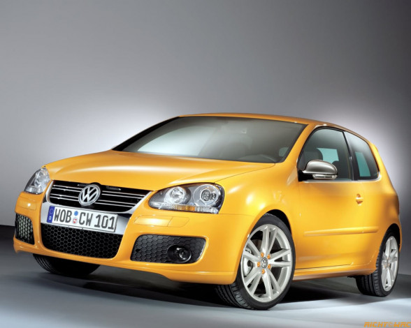 Обои картинки фото volkswagen, golf, orange, speed, автомобили
