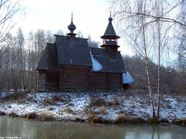 Обои картинки фото кострома, музей, деревянного, зодчества, поздняя, осень, города, православные, церкви, монастыри