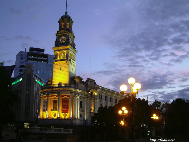Обои картинки фото города, огни, ночного, auckland, new zealand