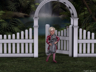 Картинка 3д графика people люди i love my kitty