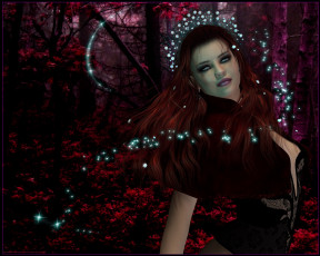 Картинка 3д+графика fantasy+ фантазия огоньки взгляд девушка
