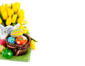 Картинка праздничные пасха писанки тюльпаны