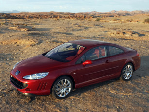 обоя автомобили, peugeot, красный, 2005, concept, prologue, 407