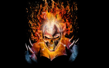 Картинка призрачный+гонщик фэнтези нежить ghost rider скелет огонь череп призрачный гонщик