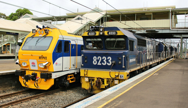 Обои картинки фото техника, поезда, состав, локомотив, рельсы, железная, дорога