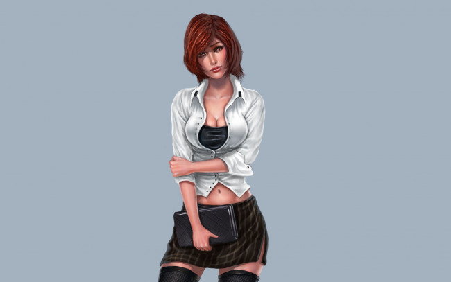 Обои картинки фото девушка, рисованные, люди, книги