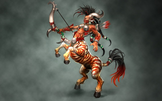 Обои картинки фото кентавр, фэнтези, существа, лучник, стрелы