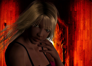 Картинка 3д+графика портрет+ portraits фон взгляд девушка