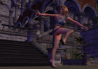 Картинка 3д+графика фантазия+ fantasy взгляд фон оружие девушка