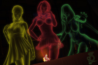 Картинка 3д+графика фантазия+ fantasy призраки фон взгляд девушки