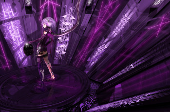 Картинка аниме оружие +техника +технологии провода наушики девушка yeyo graphics арт