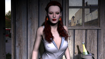 Картинка 3д+графика люди+ people девушка фон взгляд