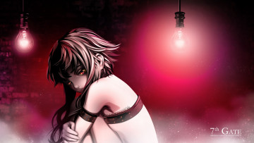 Картинка аниме range+murata+ artbook range murata девушка лампочка ремень стена свет