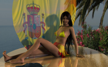 Картинка 3д+графика люди+ people фон взгляд девушка