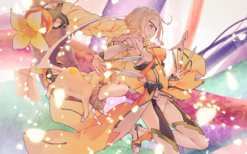 Картинка аниме оружие +техника +технологии девушка inubouzaki fuu yuuki yuuna wa yuusha de aru ji- no ножи