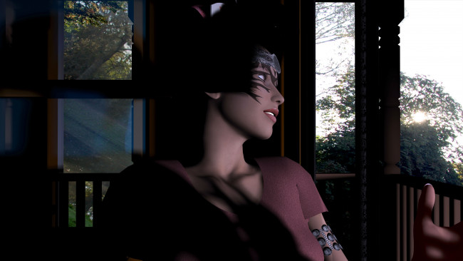 Обои картинки фото 3д графика, люди , people, девушка, взгляд, фон