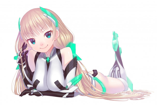 Обои картинки фото аниме, оружие,  техника,  технологии, expelled, from, paradise, арт, tat, angela, balzac, взгляд, девушка