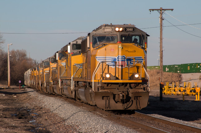 Обои картинки фото техника, поезда, рельсы, локомотив, состав