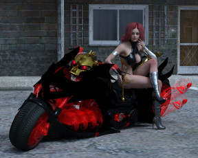 Картинка 3д+графика люди-авто мото+ people-+car+ +moto мотоцикл девушка фон взгляд