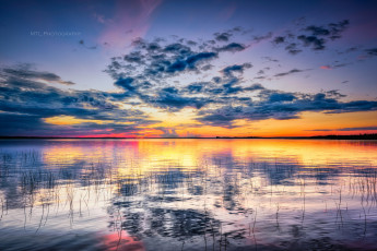 Картинка природа восходы закаты водоем закат облака