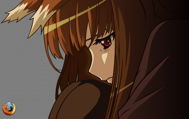 Обои картинки фото компьютеры, mozilla firefox, девушка, взгляд, фон, логотип