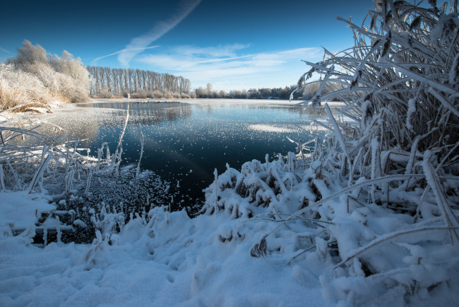 Обои картинки фото природа, реки, озера, снег