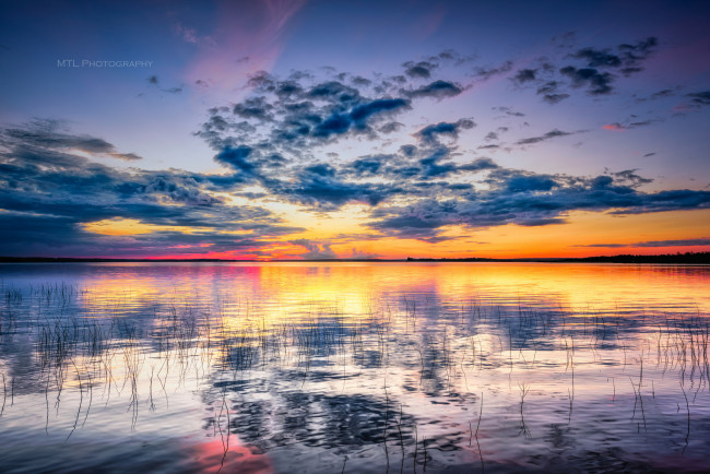 Обои картинки фото природа, восходы, закаты, водоем, закат, облака