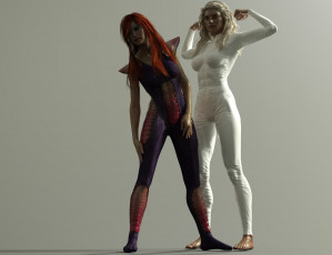 Картинка 3д+графика люди+ people девушки взгляд фон