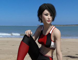 Картинка 3д+графика люди+ people девушка взгляд фон