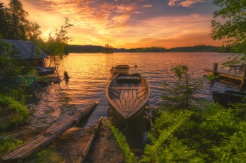 Картинка корабли лодки +шлюпки река лес